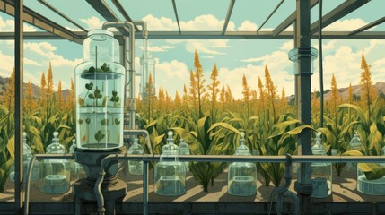 development of genetically modified crops that can withstand extreme drought conditions generative ai - obrazy, fototapety, plakaty