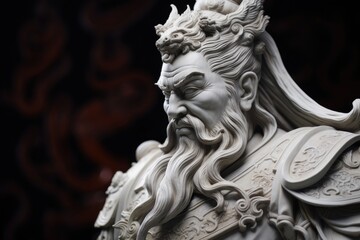 Shihuangdi marble statue from profile