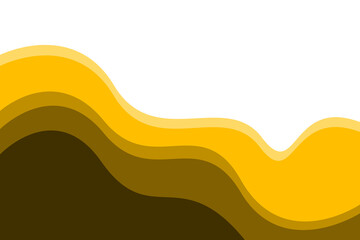 Abstract Yellow and white wave layer vector background. template design	