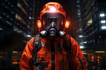 Dedicated Paramedic in protection suit. Care people. Fictional person. Generate Ai - obrazy, fototapety, plakaty