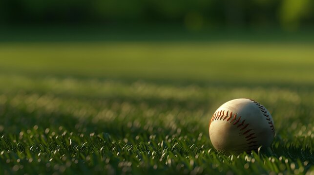 Baseball isolated on baseball field