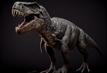 Trex tyrant dinosaur isolated on empty background PNG. Generative AI