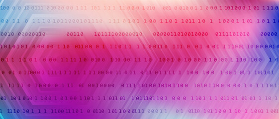 0 1 matrix digits big data tech vector background with fluid gra © SunwArt