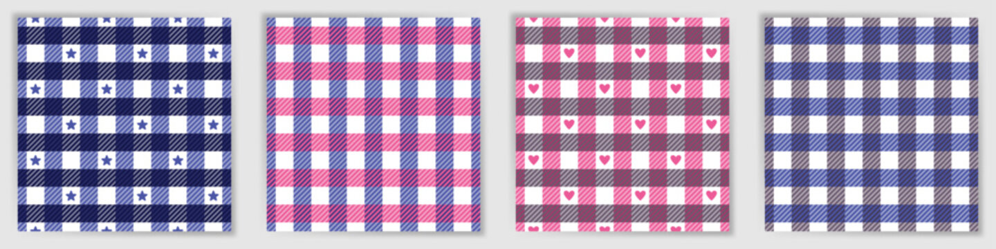 Royal stewart tartan seamless pattern collection. Popular tattersall check plaid textile