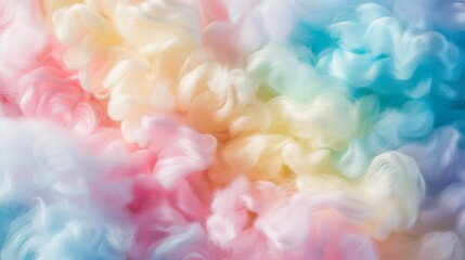 Colorful cotton candy in soft pastel color background, romantic pastel texture background