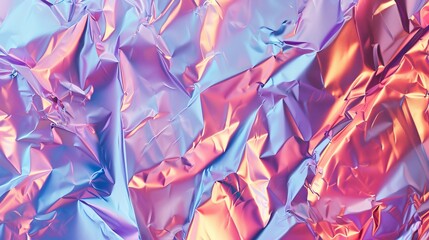 Decorative retro vintage metallic textured crumpled shine bright paper background, extra wide, panorama