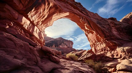 a large arch in the side of a mountain - Powered by Adobe