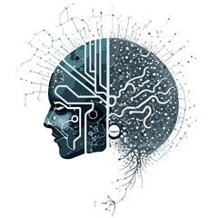 graphic brain as computer chip artificial intelligence