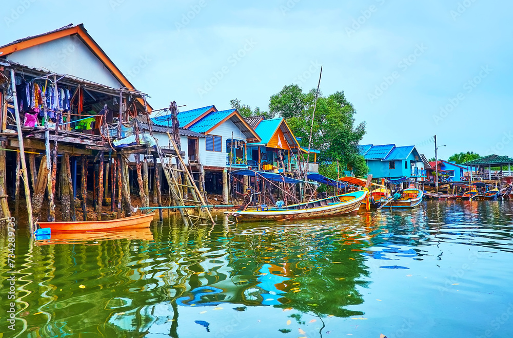 Sticker The small fishing village on Phang Nga Bay, Thailand