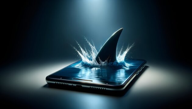 A conceptual image illustrating the danger of online predators, as threat to internet users, especially children and teenagers.