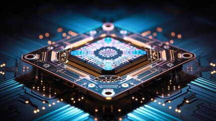 Obraz premium closecaption of a microchip