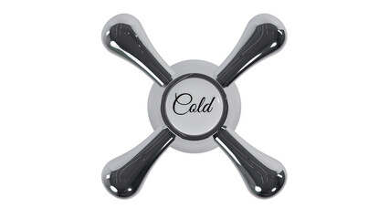 Obraz premium Faucet for cold water isolated on transparent and white background. Bathroom concept. 3D render