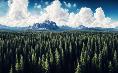 forrest of pine trees