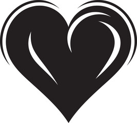 Sleek Vector Heart Elegant Black Decorative Element Graceful Abstract Heart Modern Vector Symbol in Black