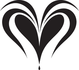 Abstract Love Symbol Refined Vector Graphic Heart Minimalist Heart Icon Sleek Black Abstract Element