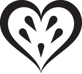 Chic Decorative Icon Sophisticated Black Heart Shape Abstract Love Symbol Modern Vector Graphic Heart