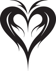 Elegant Black Heart Modern Vector Abstract Icon Intricate Heart Silhouette Sleek Black Vector Design