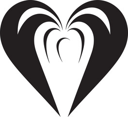 Sleek Vector Heart Chic Abstract Black Emblem Graceful Abstract Heart Modern Black Vector Graphic