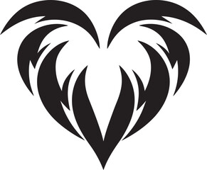 Abstract Love Symbol Stylish Black Vector Graphic Design with Decorative Elements Graceful Abstract Heart Refined Black Vector Graphic Design with Intricate Details