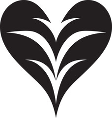 Intricate Heart Silhouette Minimalistic Black Vector Graphic Design with Abstract Elements Stylish Minimalist Heart Graceful Black Vector Graphic Design with Decorative Flourishes