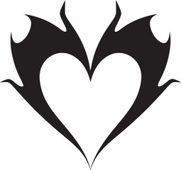 Sleek Vector Heart Sophisticated Black Vector Graphic Design with Abstract Accents Graceful Abstract Heart Intriguing Vector Graphic Design with Black Color Scheme