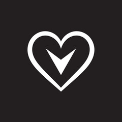 Minimalist Heart Icon Refined Black Vector Graphic Design with Decorative Touches Elegant Black Heart Abstract Vector Graphic Design with Intricate Details