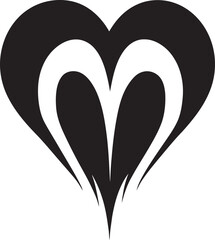 Minimalist Heart Icon Sleek Black Vector Graphic Design with Decorative Accents Elegant Black Heart Refined Black Vector Graphic Design with Abstract Elements