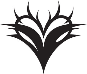 Intricate Heart Silhouette Elegant Black Vector Graphic Design with Decorative Flourishes Stylish Minimalist Heart Graceful Black Vector Graphic Design with Abstract Accents