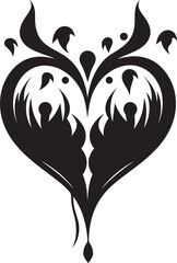 Stylish Minimalist Heart Graceful Black Vector Graphic Design with Abstract Accents Sleek Vector Heart Intriguing Black Vector Graphic Design with Decorative Elements