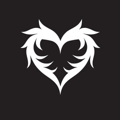 Chic Decorative Icon Elegant Black Vector Graphic Design with Abstract Elements Minimalist Heart Icon Intricate Black Vector Graphic Design with Decorative Flourishes