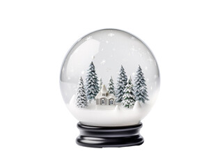 Fototapeta na wymiar a snow globe with trees and a house inside
