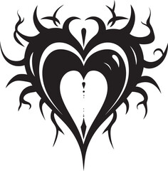 Dark Whisper Refined Black Heart Vector Design Ebony Embrace Sophisticated Abstract Black Heart Graphic