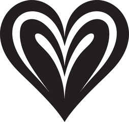 Classy Heart Symbol Stylish Decorative Icon Sleek Black Heart Modern Vector Element