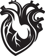 Unique Black Heart Sophisticated Vector Symbol Graceful Heart Silhouette Abstract Decorative Design