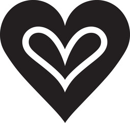 Minimalistic Heart Icon Chic Decorative Shape Unique Black Heart Sophisticated Vector Symbol