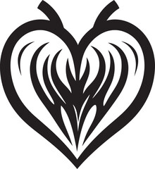 Stylish Minimalist Heart Abstract Black Design Symbol Graceful Abstract Heart Contemporary Vector Emblem