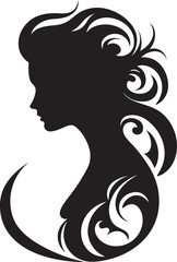 Silhouette Symphony Stylish Abstract Woman Face Vector Graphic Mystic Muse Minimalistic Black Woman Face Vector Icon
