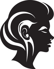 Silhouette Sonata Refined Abstract Woman Face Vector Element Mystic Noir Gaze Sophisticated Vector Design of Black Woman Face