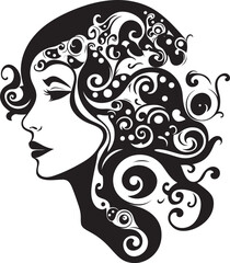 Noir Nectar Modern Vector Graphics of Black Woman Face in Abstract Form Midnight Serenade Chic Black Woman Face Vector Design with Abstract Touches