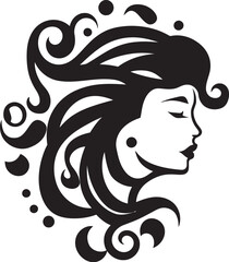 Ink Noir Muse Minimalistic Vector Graphics of Black Woman Face in Abstract Style Chic Noir Portrait Sophisticated Black Woman Face Vector Element with Abstract Details