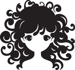 Noir Nectar Stylish Abstract Woman Face Vector Graphic with Black Tones Midnight Serenade Intriguing Vector Design of Black Woman Face in Abstract Form