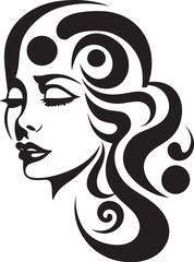 Shadows of Mystery Sophisticated Vector Design of Black Woman Face Silhouette Symphony Stylish Abstract Woman Face Vector Graphic