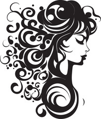Shadowed Symphony Minimalistic Abstract Woman Face Vector Graphic with Chic Black Accents Ink Noir Muse Intriguing Black Woman Face Vector Icon with Abstract Flourishes