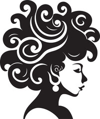 Chic Noir Portrait Stylish Black Woman Face Vector Graphic with Contemporary Abstract Elements Silent Silhouette Modern Abstract Woman Face Vector Element with Sleek Black Accents