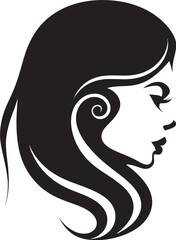 Sleek Shadow Profile Refined Abstract Woman Face Design Dark Reflections Intriguing Abstract Woman Face Vector Symbol