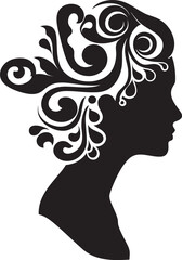Shadowed Elegance Refined Abstract Woman Face Vector Element Gothic Grace Sophisticated Vector Graphics of Black Woman Face