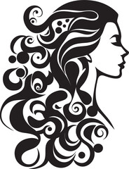 Gothic Grace Sophisticated Vector Graphics of Black Woman Face Silent Silhouette Stylish Abstract Woman Face Vector Art