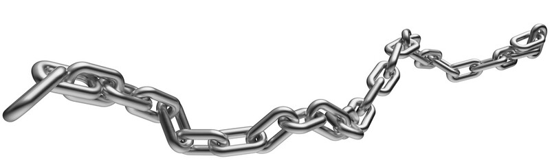 Silver chain isolated on a transparent background. 3D render.