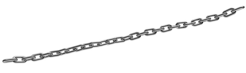 Silver chain isolated on a transparent background. 3D render.