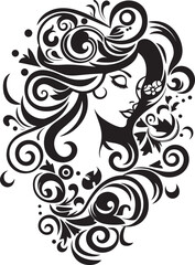 Noir Nectar Modern Vector Design of Black Woman Face Midnight Muse Sophisticated Abstract Woman Face Vector Element